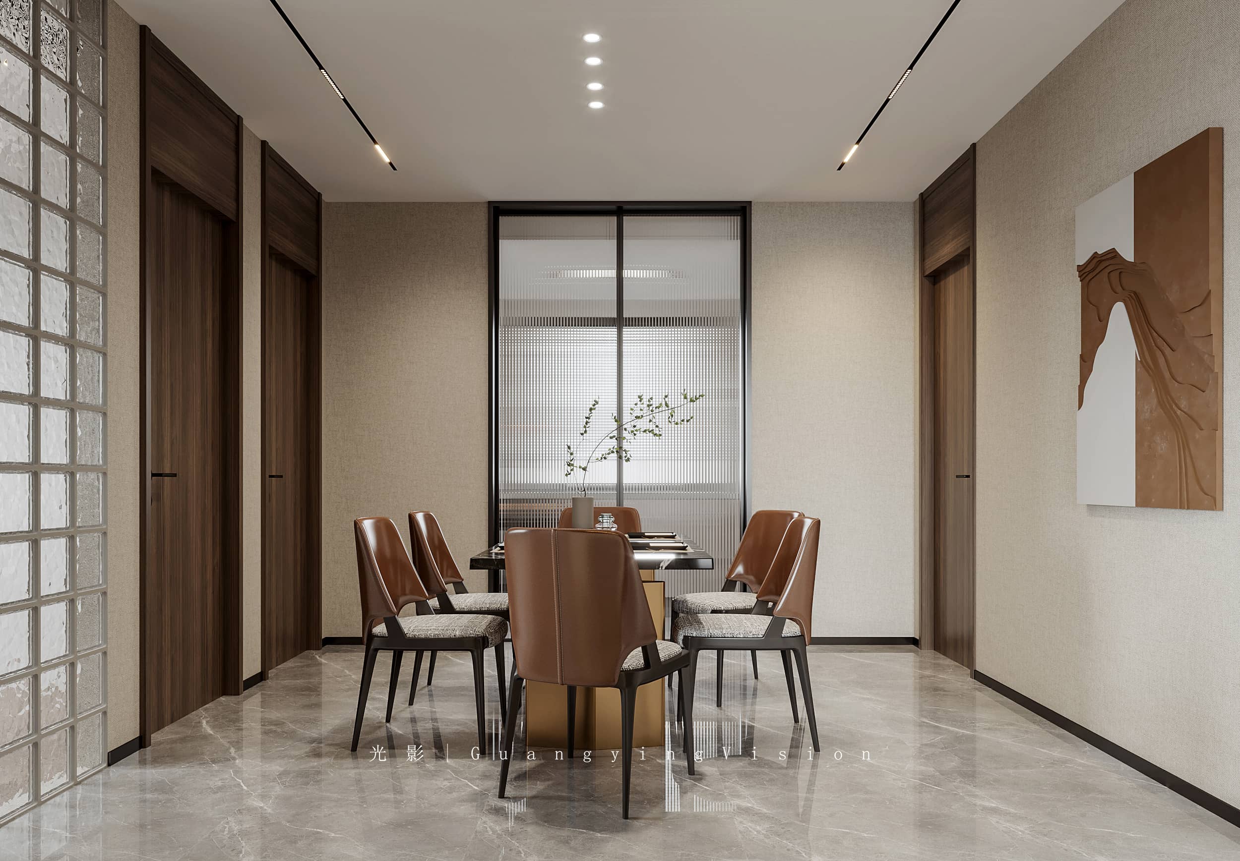 新中式别墅效果图-3