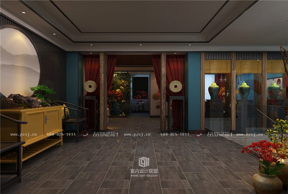 品味时尚空间，尊享超然舒适的新中式风抚顺主题餐厅设计效果图-24