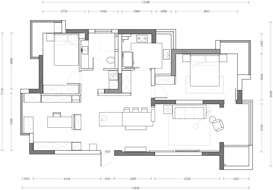 逾白 · 115㎡纯白空间,开放式客餐设计丨中国南京丨熹维设计-11