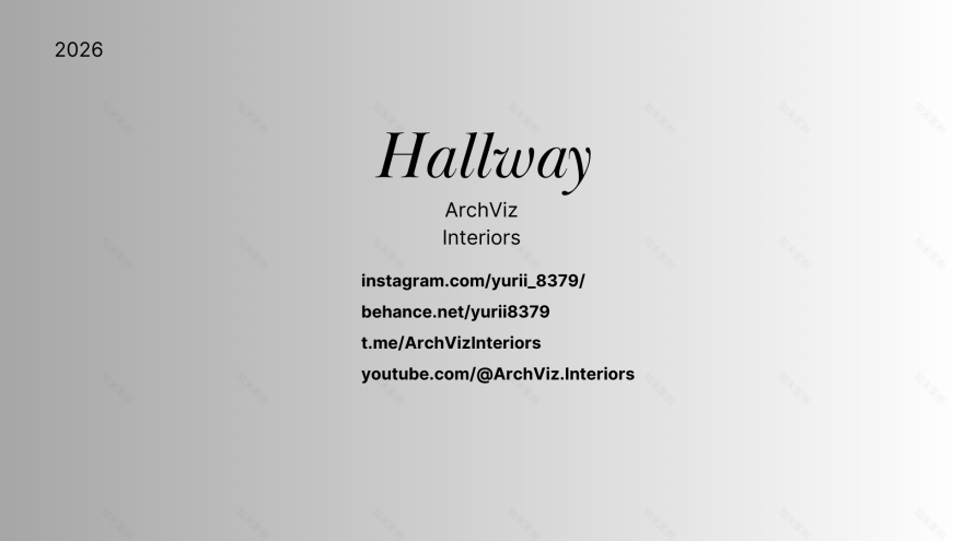 3D visualization of the hallway interior:-8