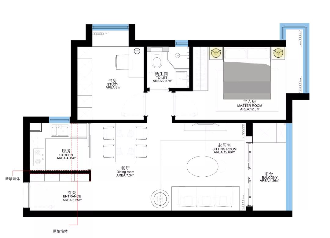 78㎡现代简约,书房折叠床打造舒适空间-5