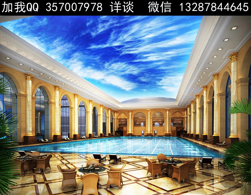 游泳馆设计案例效果图2-11