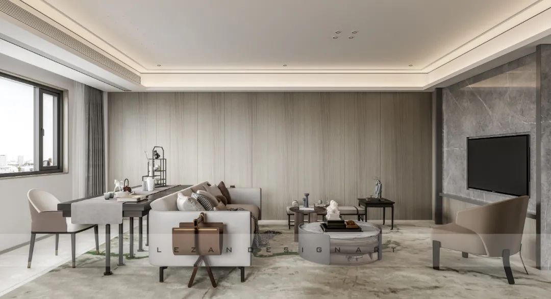 舒适住宅之灰调木色设计丨宁波市乐赞室内装饰设计有限公司-7