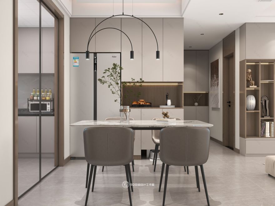 蒲公英现代风格住宅设计丨90 空间设计-11
