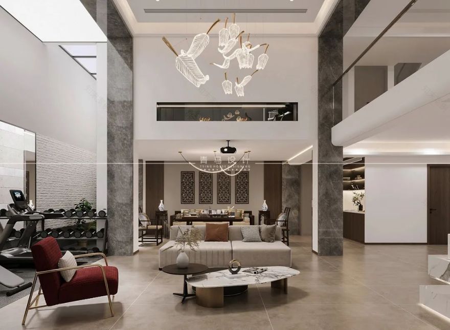 御河上院现代下叠别墅设计丨中国西安丨青马别墅设计-26