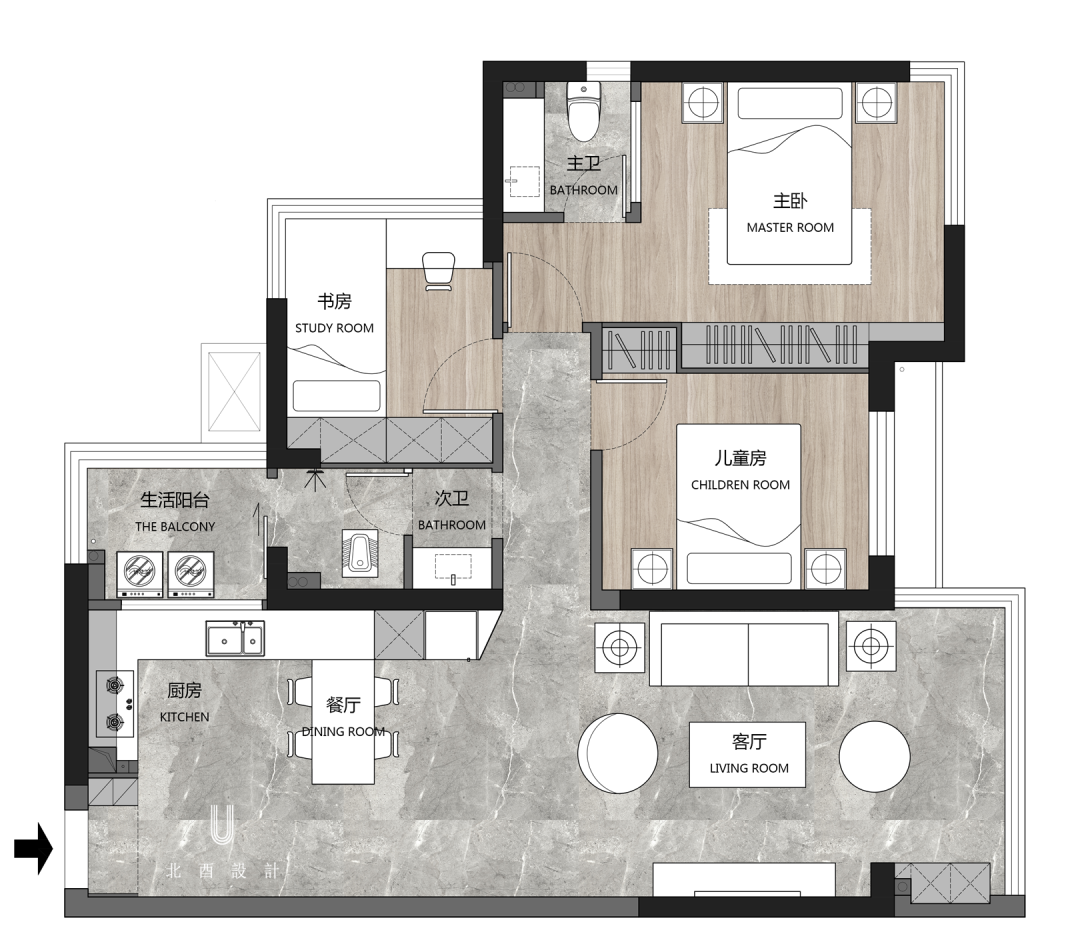 北酉设计丨平层丨北酉作品丨青禾-21