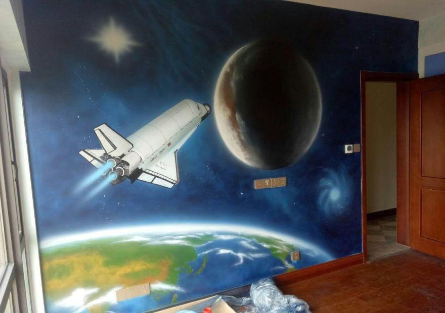 农村壁画新潮流 · 3D 立体星空墙绘丨中国成都-22