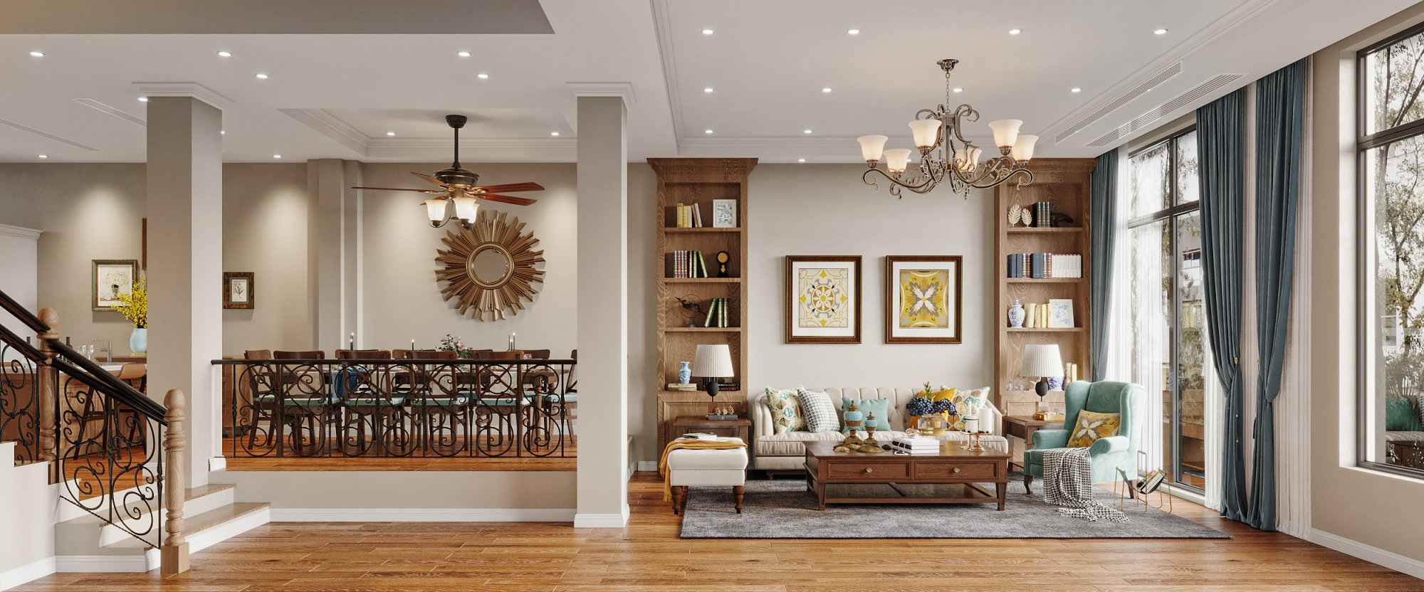 美式复古艺术格调室内设计-3