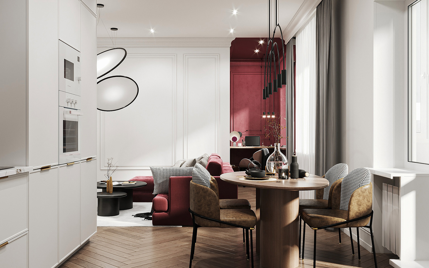 Anastasiya Gushchina丨平层丨Дизайн проект кухни-гостиной от студии Mossebo Voronezh-1