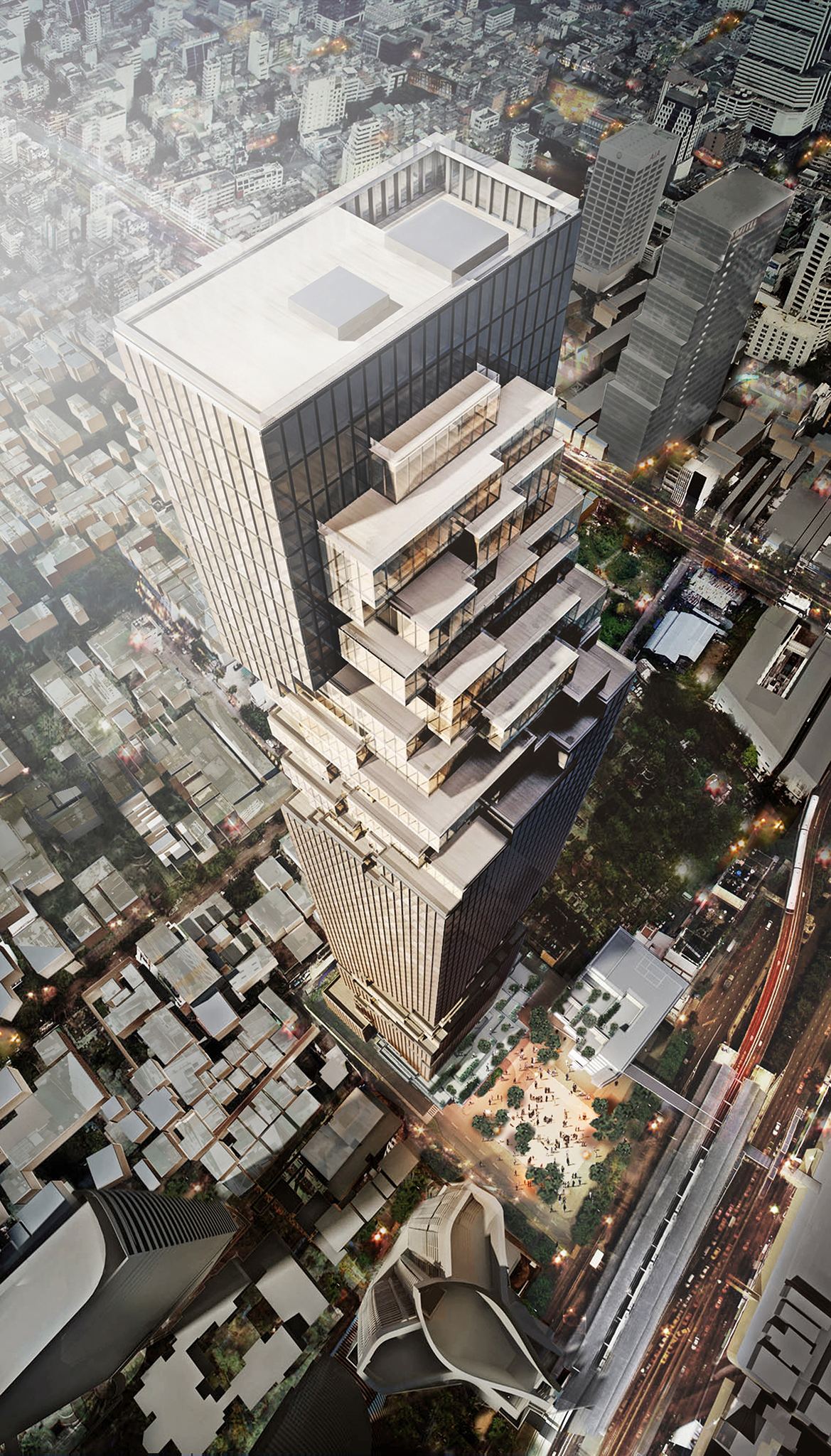 玛哈纳空塔（通常该建筑又名曼谷垂直花园曼谷画框，常见中文名还有通天塔 ，最准确名称以当地官方为准 ） 丨泰国曼谷丨OMA-10