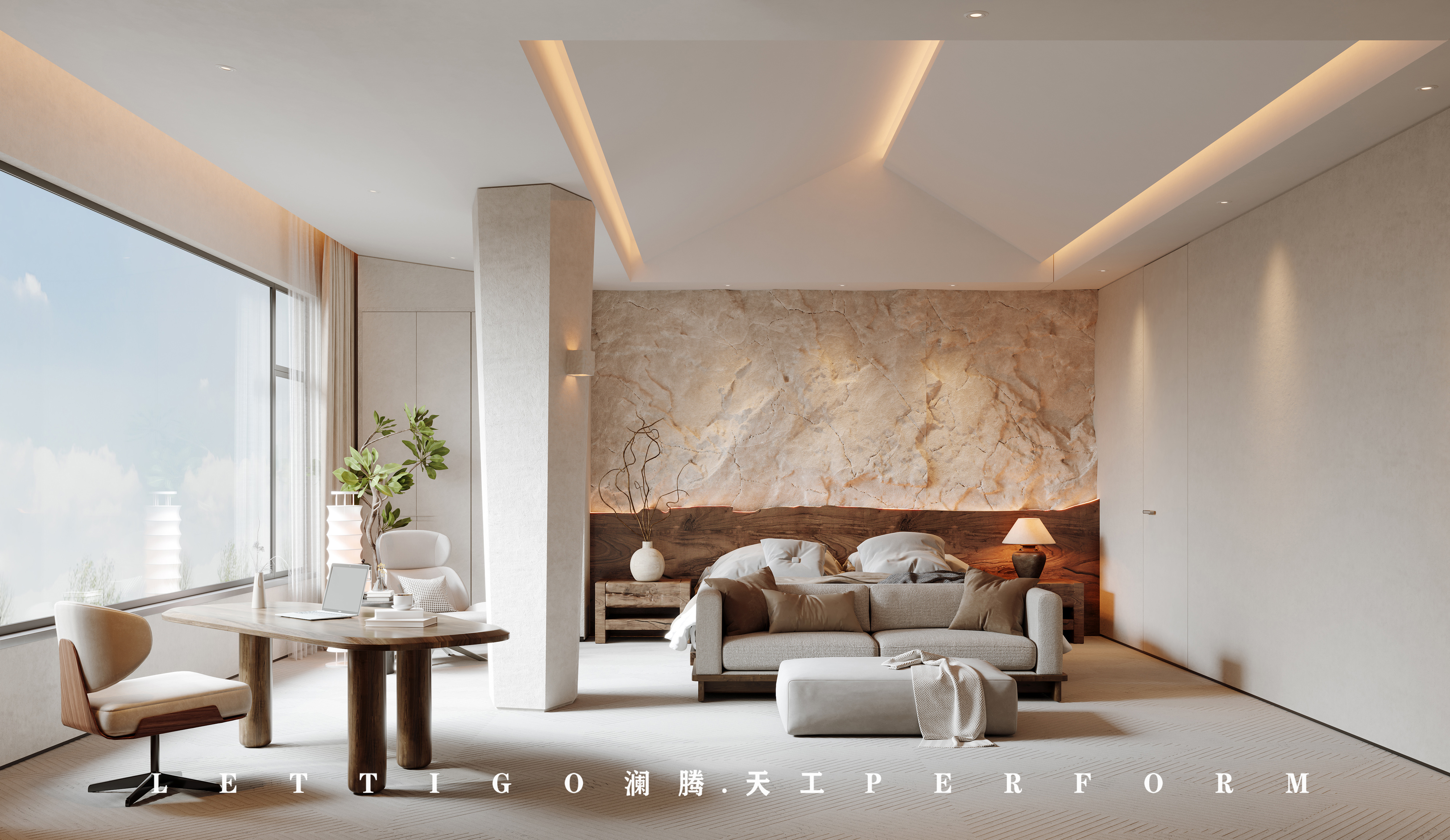 独特随性自由，渗透着艺术美的侘寂风别墅-5