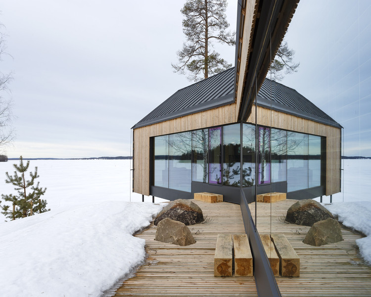 芬兰湖畔“Y 形”生态小屋-17