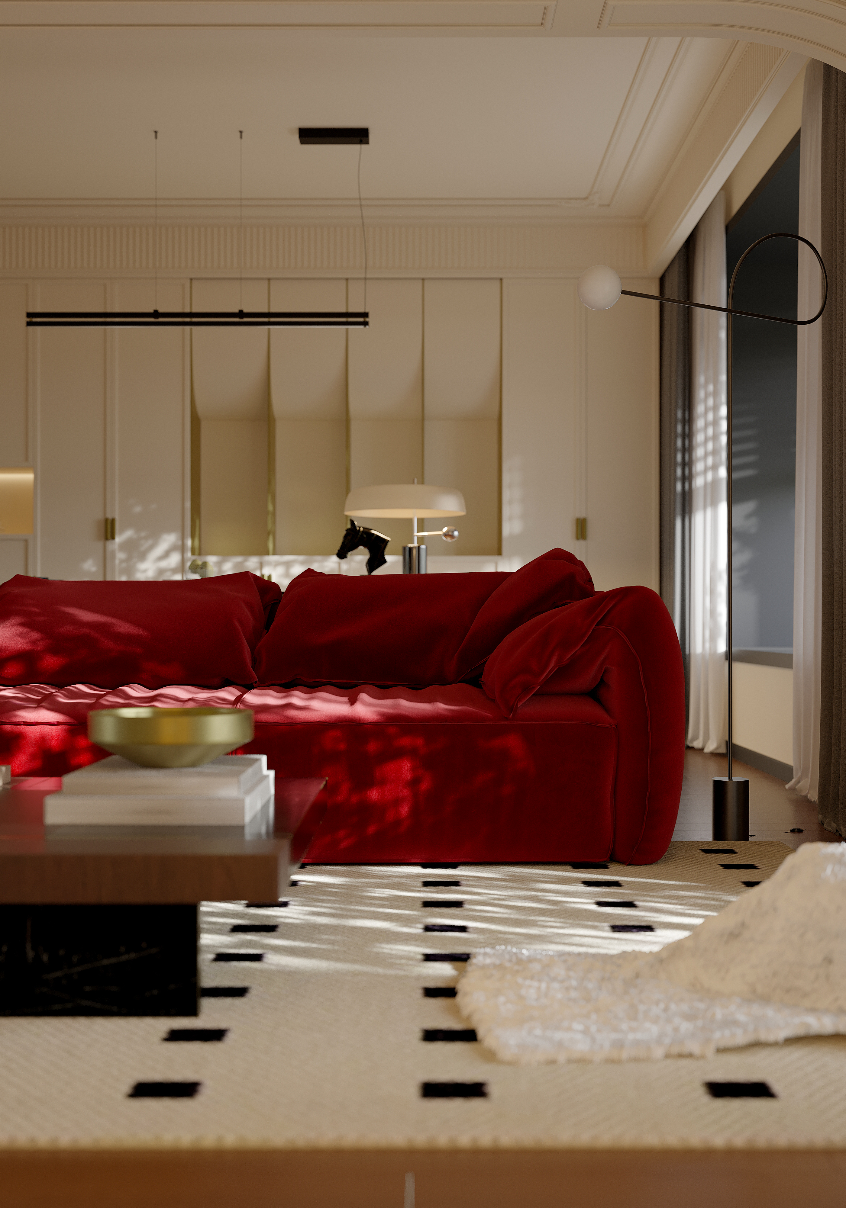 轻法式客餐厅设计丨室内表现进阶训练营-8