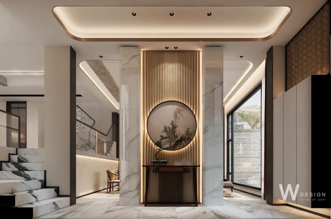 立于当下 静守自然 · 广州某别墅现代轻奢新中式设计丨中国广州丨广州W设计-3