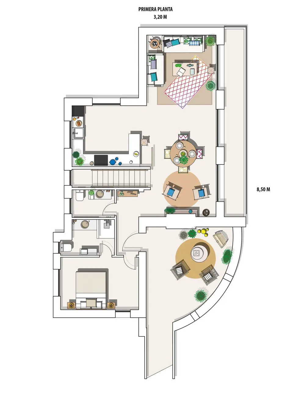 西班牙海景别墅的清新地中海风设计-14