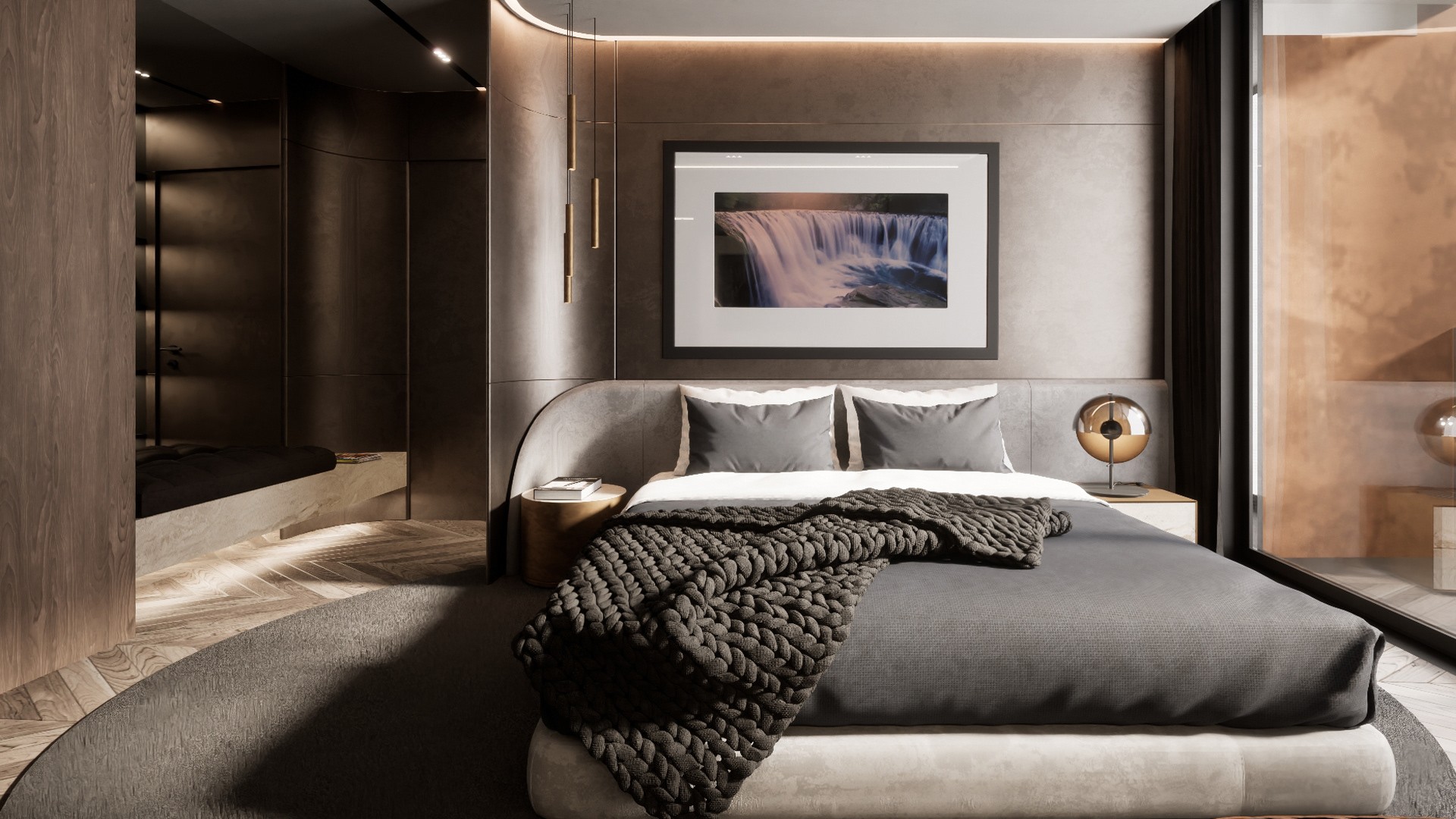 暖棕色系住宅设计 超有氛围感！-16