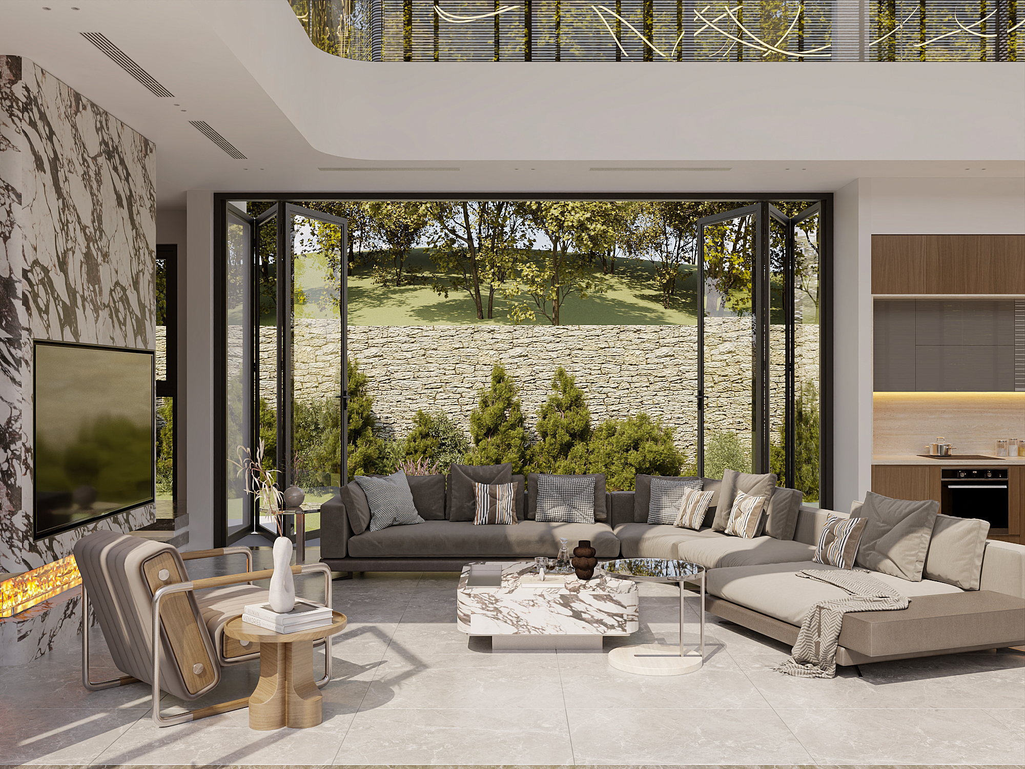 LIVINGROOM & KITCHEN - VILLA DONG XUAN - HA NOI-0