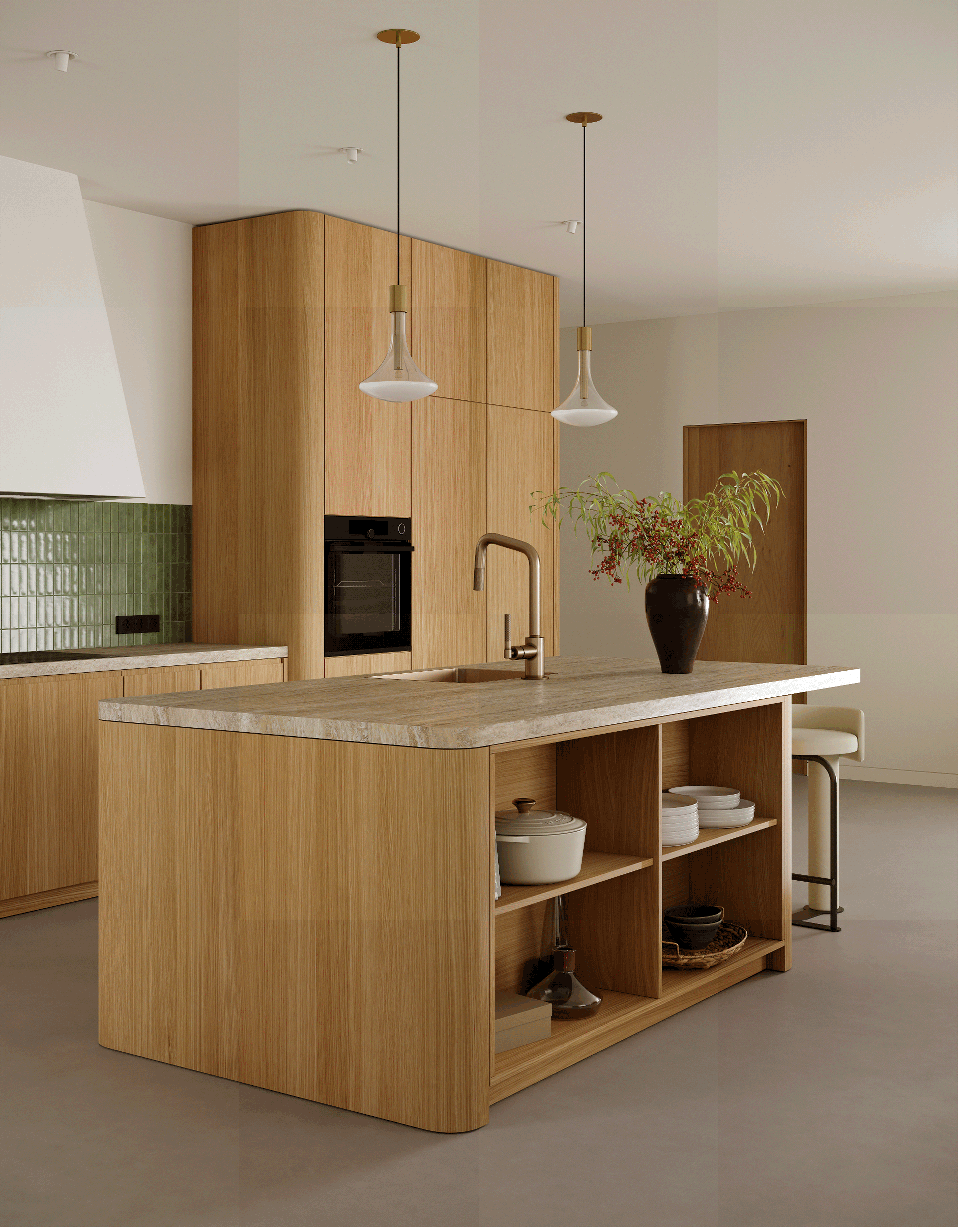 Warm Minimalist House Interior Visualization-21