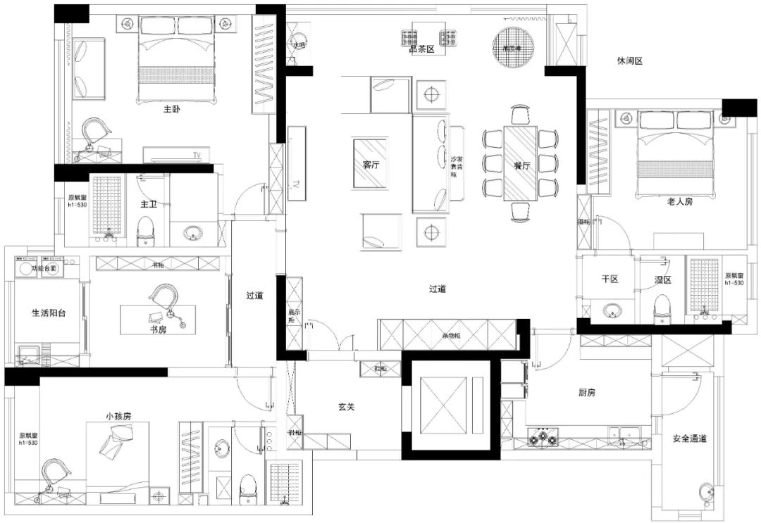 现代美式灰色调空间，优雅轻奢典范之家-55