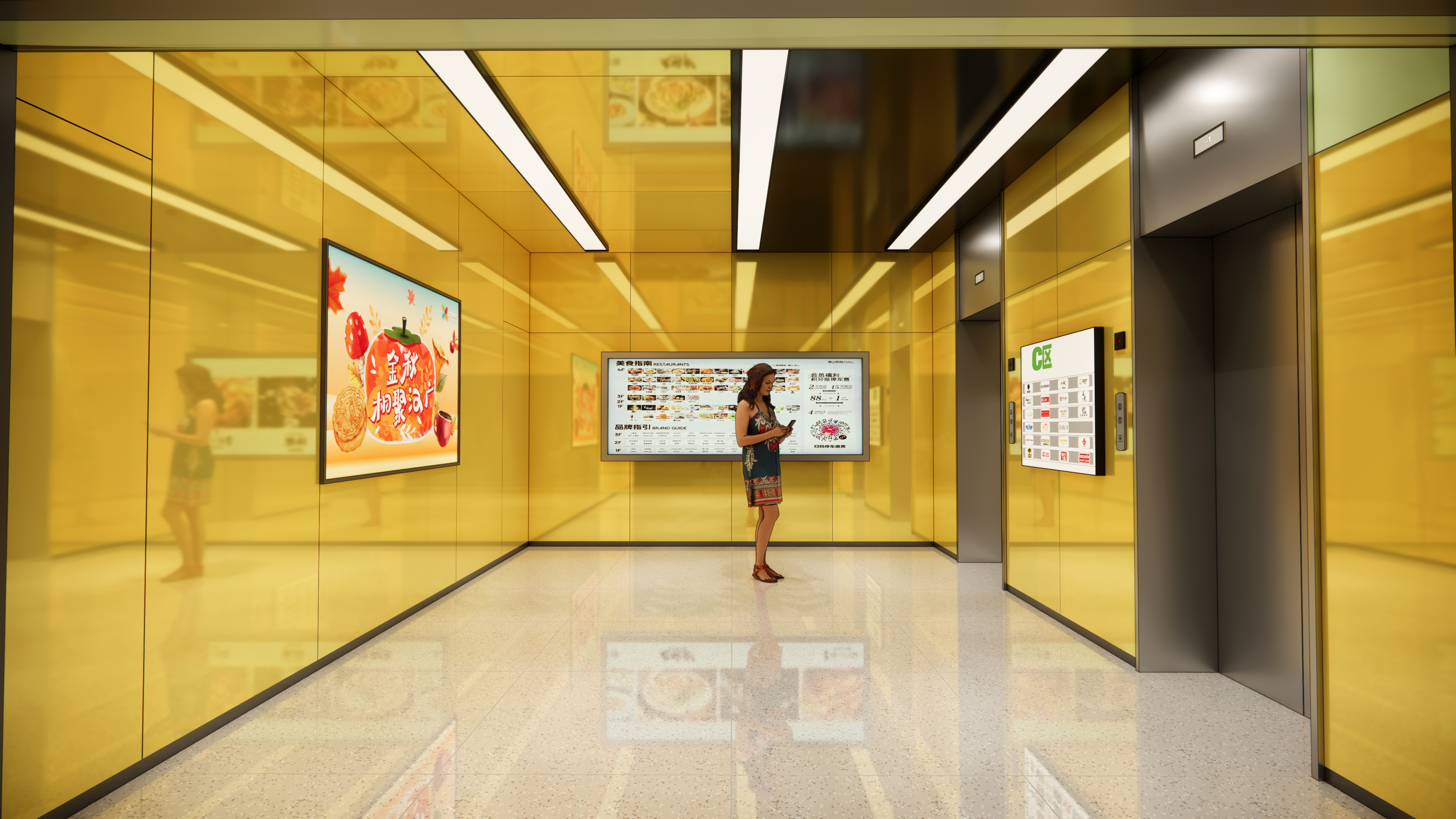 商场综合体地下室电梯厅设计-6