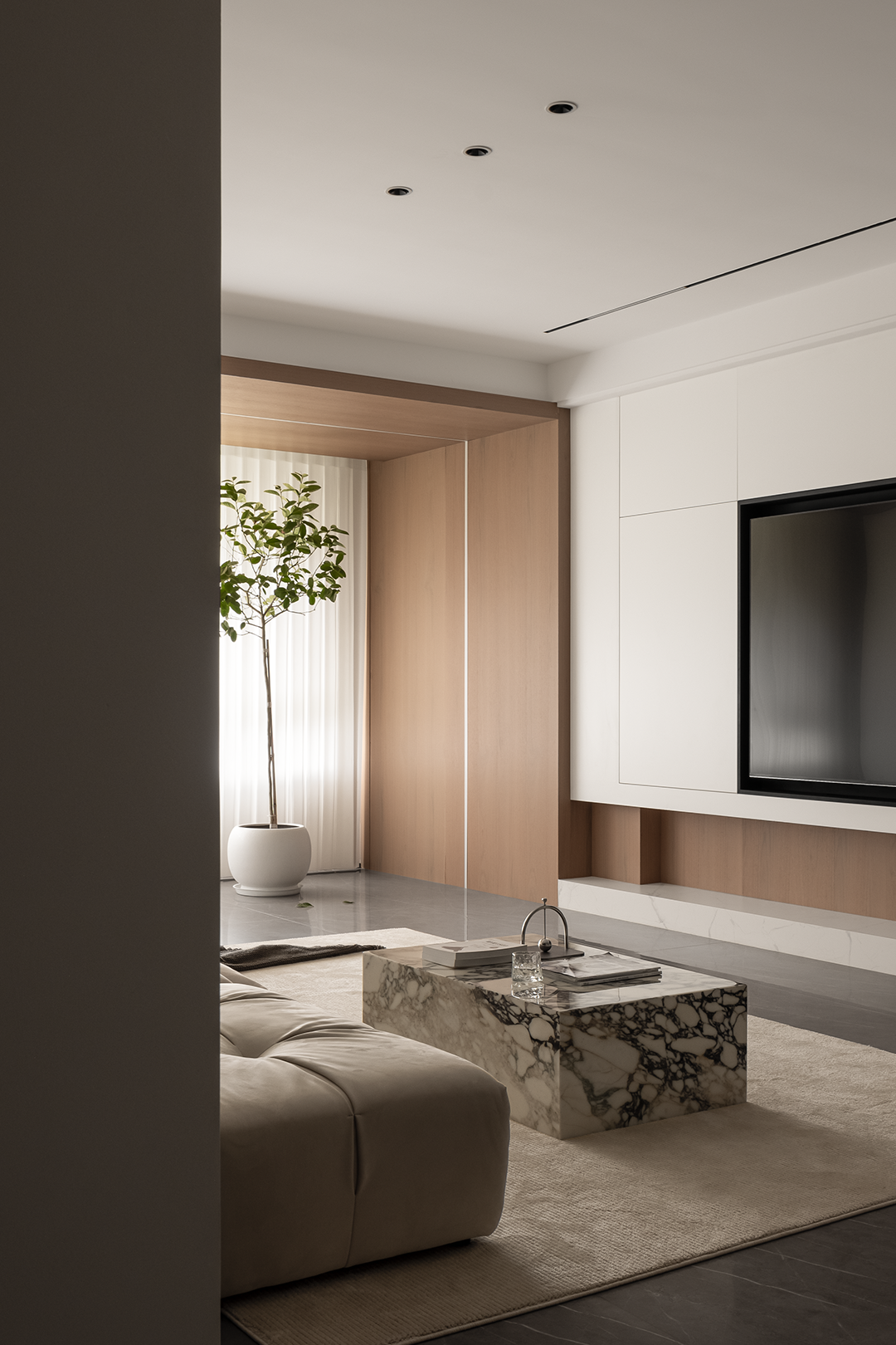 170㎡简约大平层，暖白原木的细腻优雅 | 深零设计-39