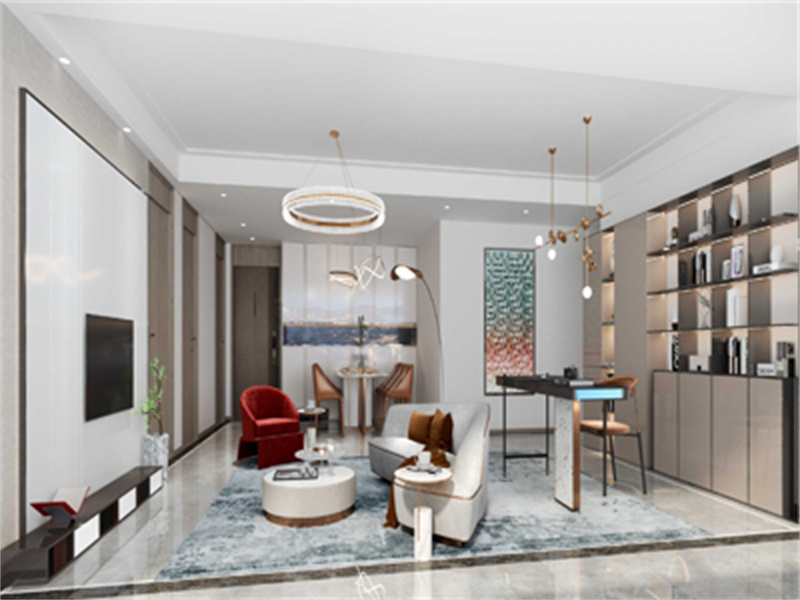 现代简约客餐厅设计，玻璃墙隔断打造通透空间-1