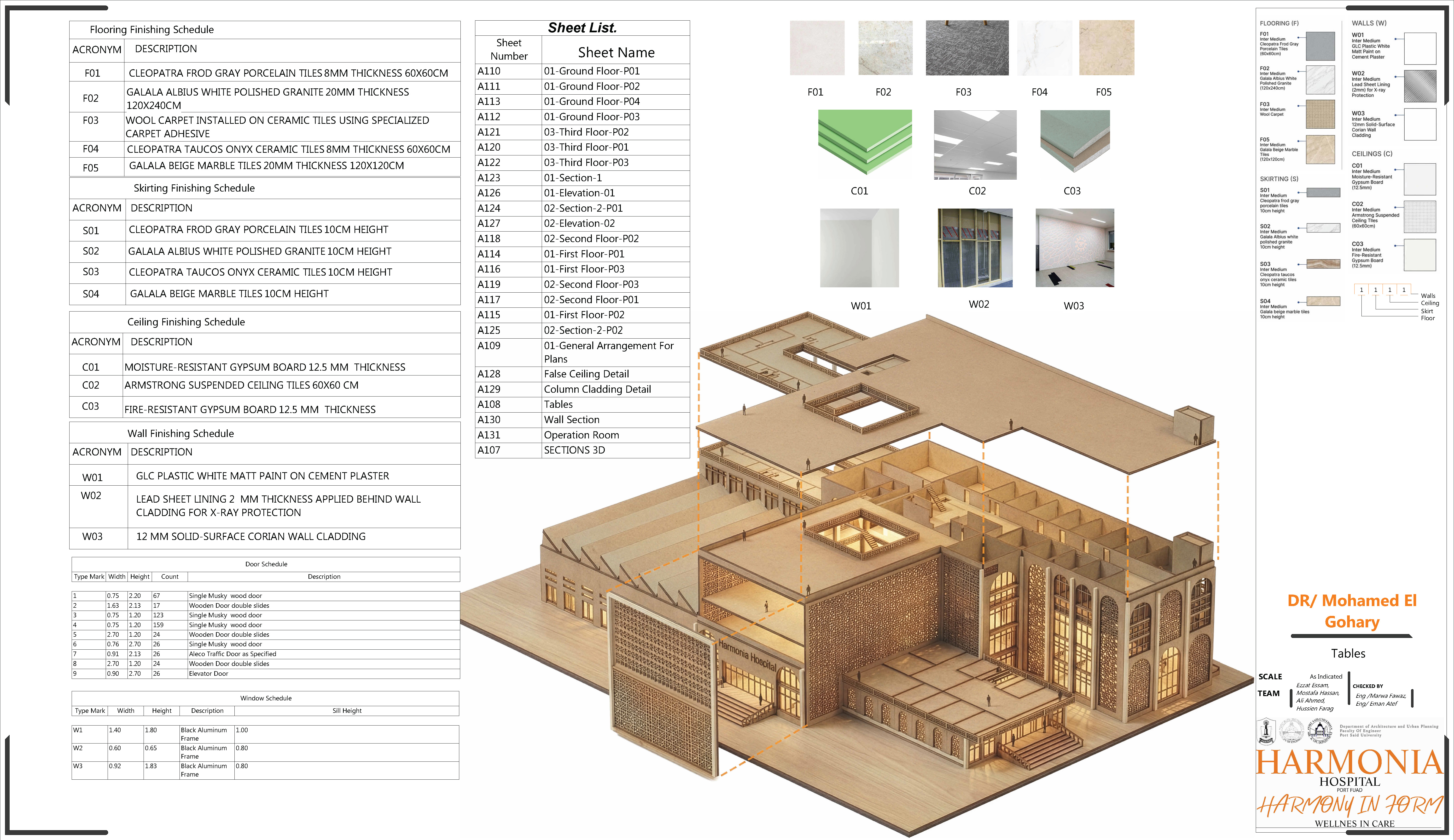 HARMONIA 100床综合医院技术与施工图及工程量清单项目丨塞得港大学工程,建筑与城市规划系-10
