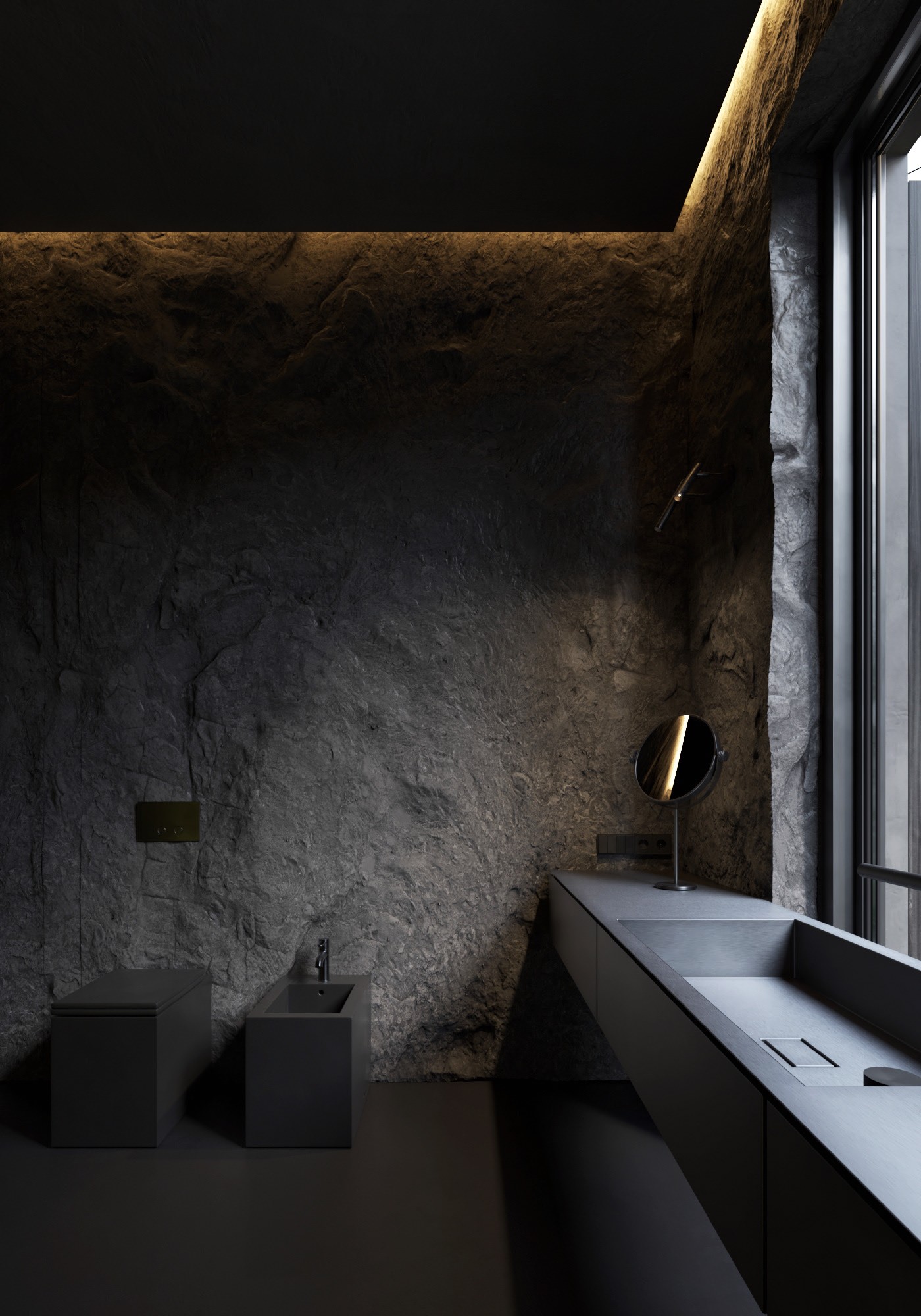 高级黑 极简别墅设计！-47