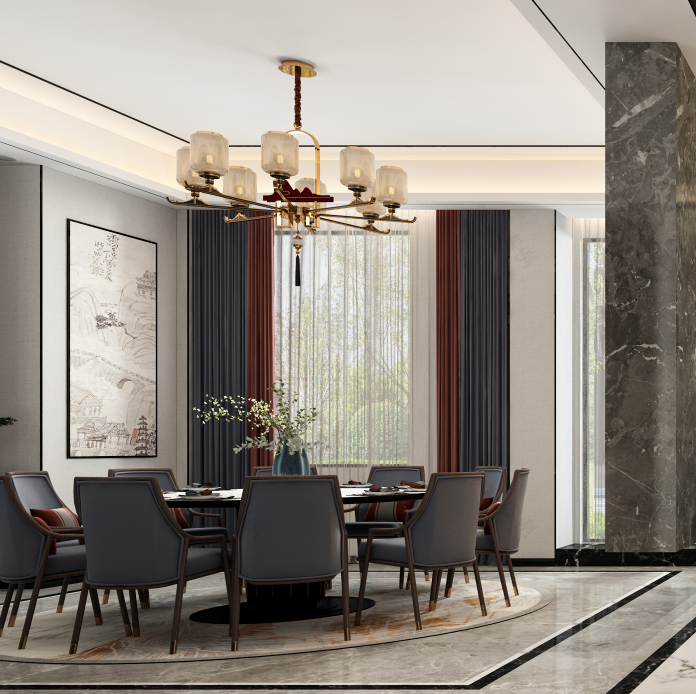 【一鸣设计案例 】918m²别墅大变身,用新中式焕发空间魅力,打造专属空间!-58