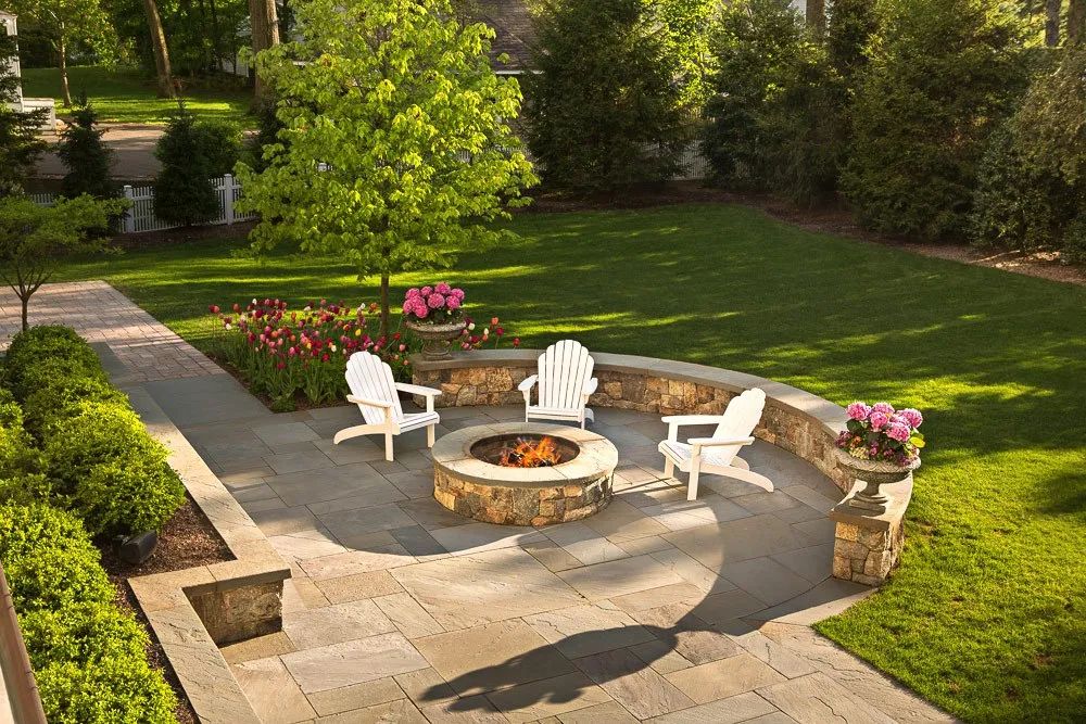 冬日里的温暖庭院壁炉设计-48