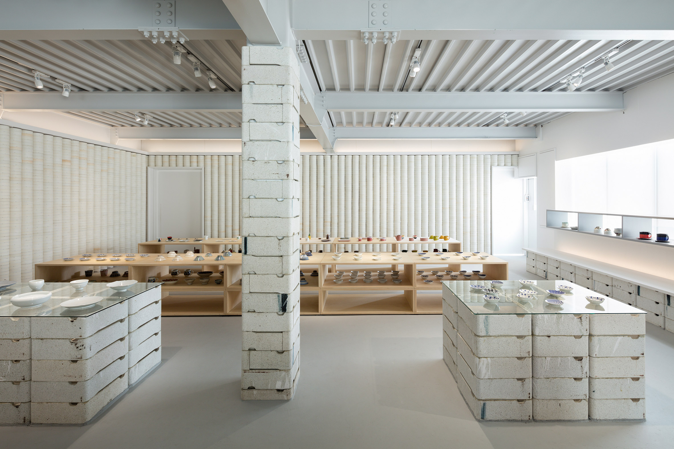 Do Do uses ceramic scraps to overhaul shop and gallery for porcelain brand-5