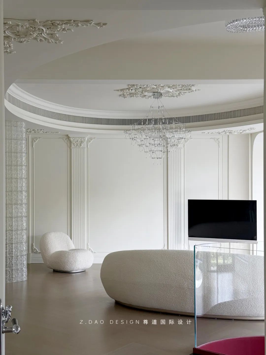 合肥『国贸天成』360㎡奶油法式风叠墅丨尊道国际设计-13