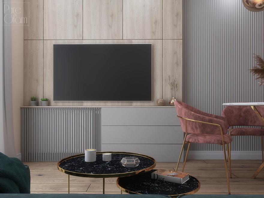 35平方米公寓 带厨房小间的客厅设计丨波兰-4