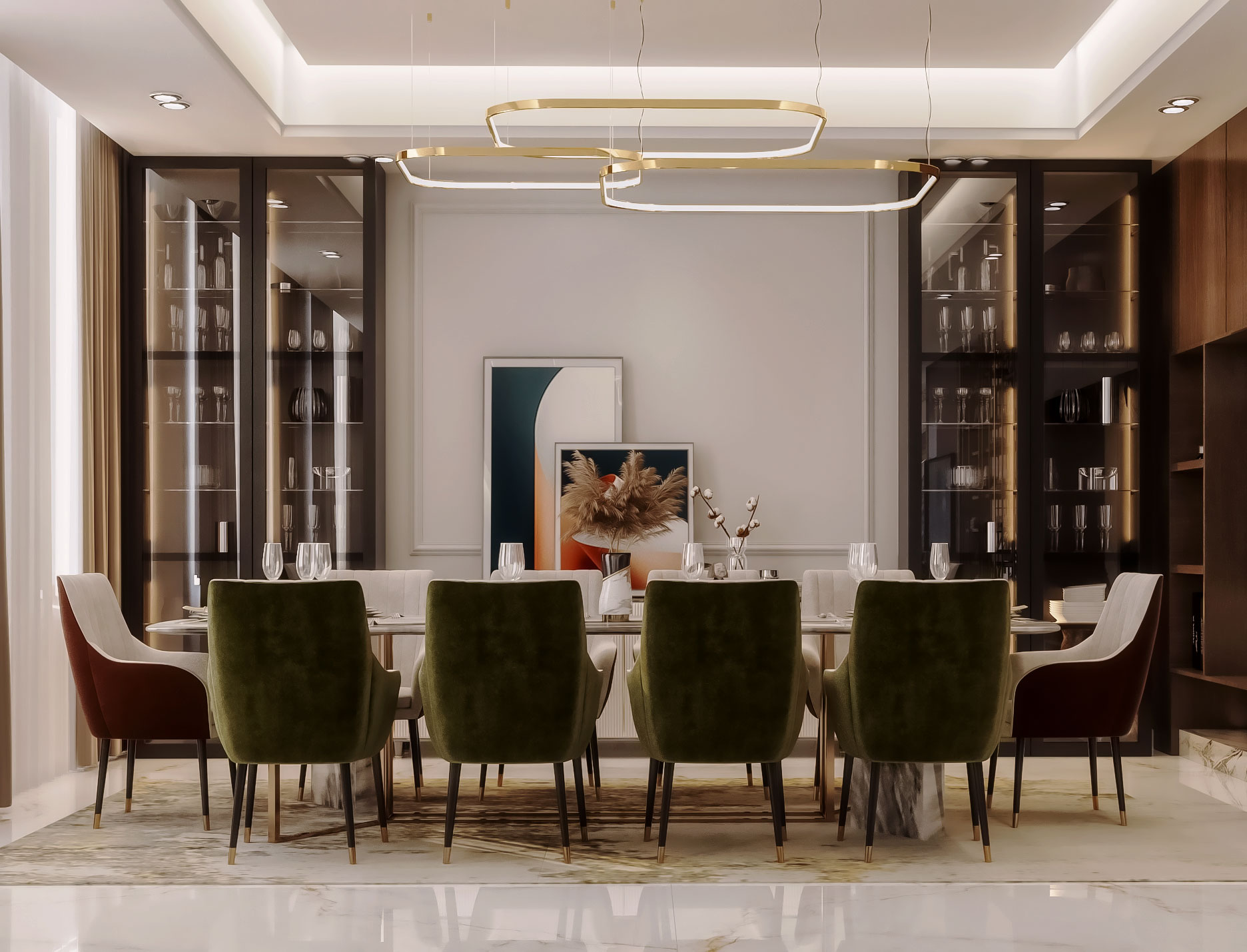 neoclassic living with dining in Kuwait-5