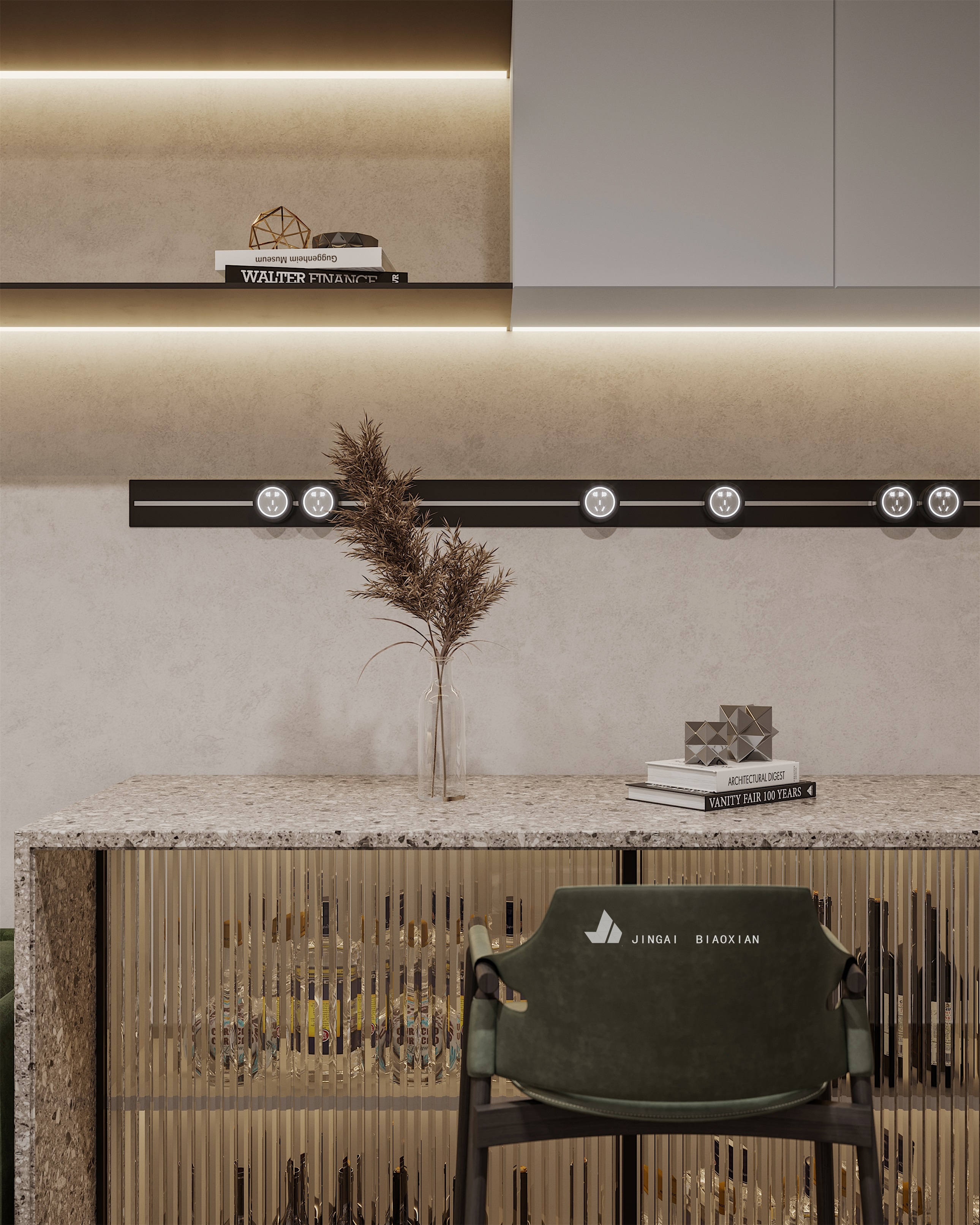 金该视觉呈现的时尚办公空间丨朱晨毅-23