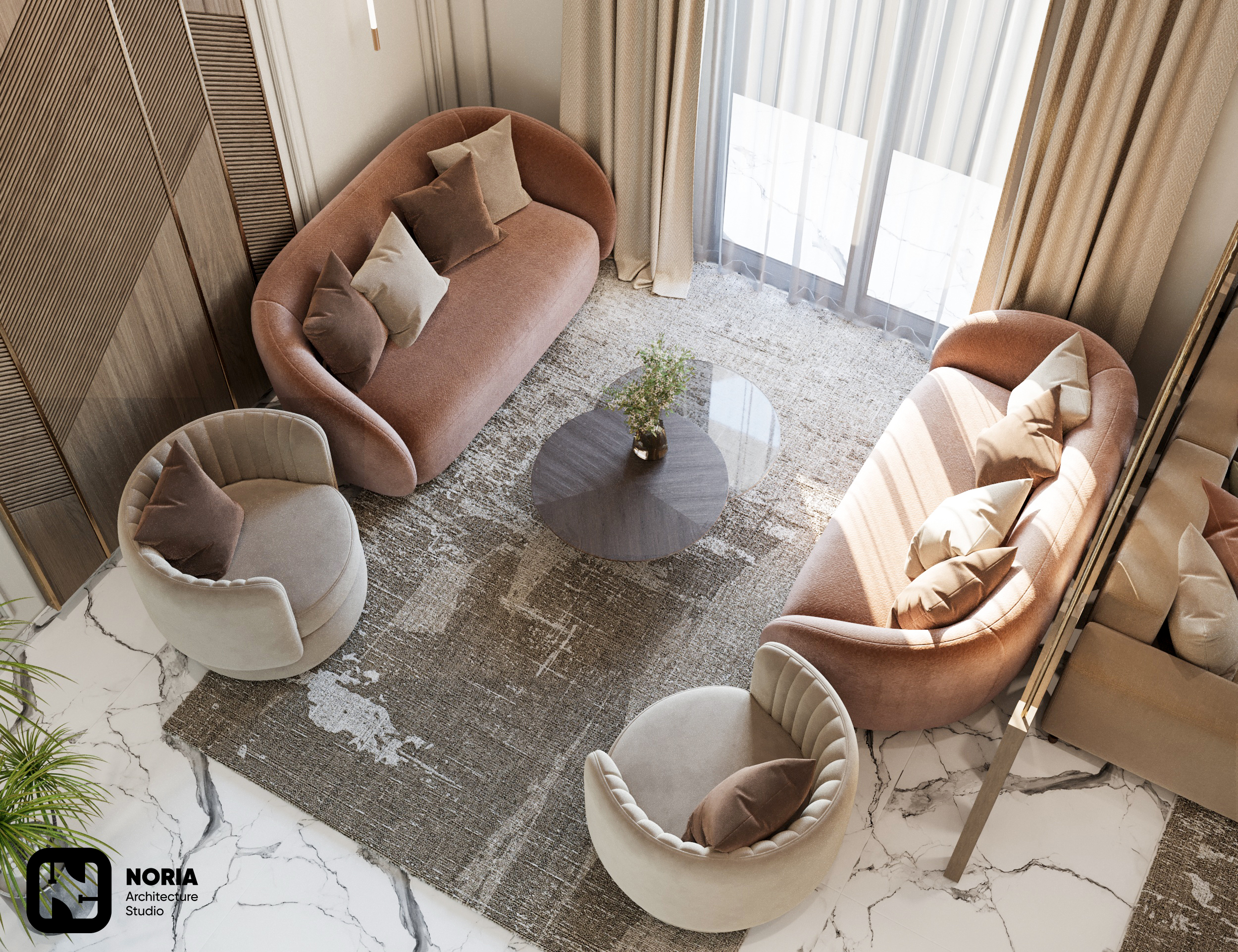 客厅兼餐厅丨埃及丨Noria Studio-8