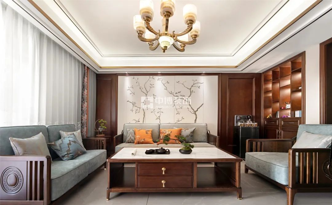 【中博案例】不拘一格的136㎡新中式,古风墨韵,打造高雅宁静住所!-40