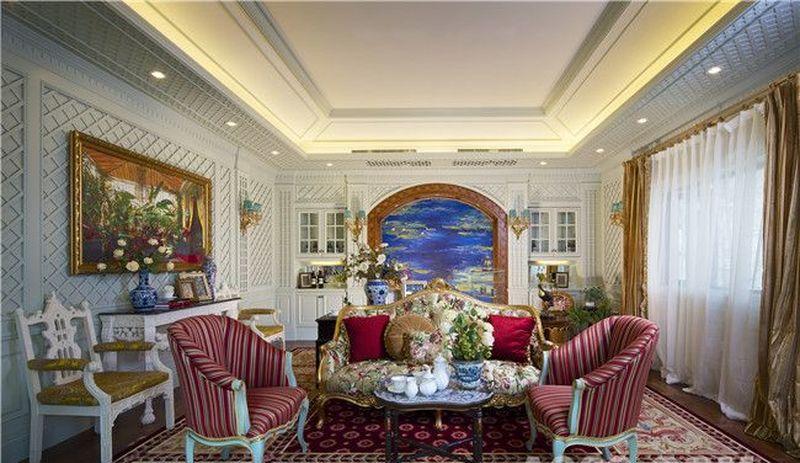 天津红磡领事郡法式别墅设计－浪漫宫廷风-7