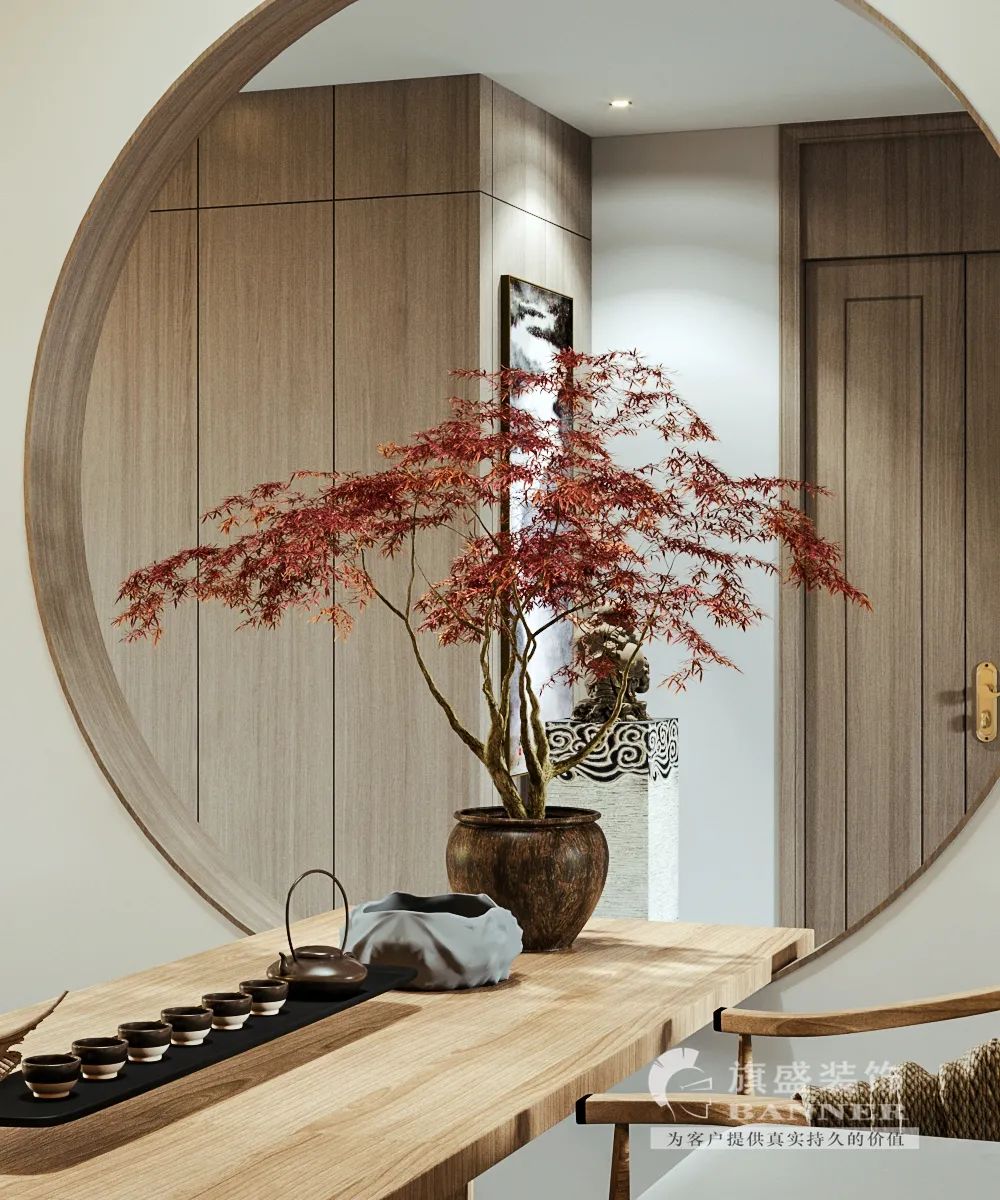 白桦林小区新中式风格平层设计丨旗盛-17