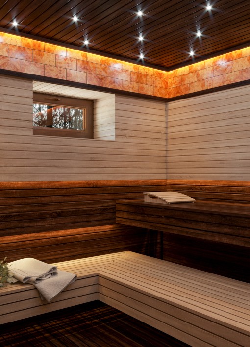 带休息区的桑拿房室内设计-12