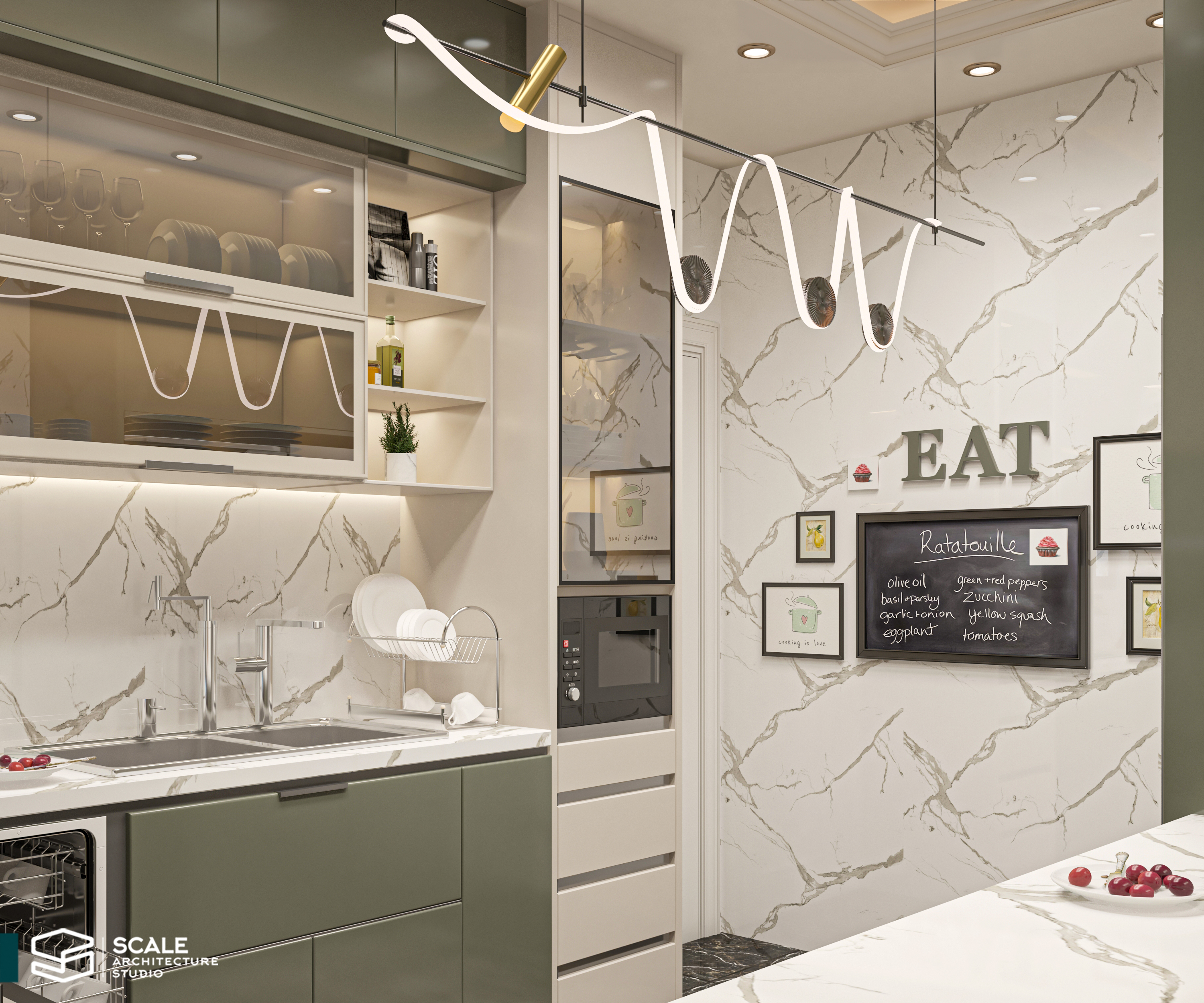 客厅带厨房设计丨埃及丨Scale Studio-11