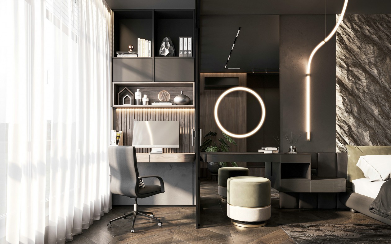 90㎡高级黑室内设计-9