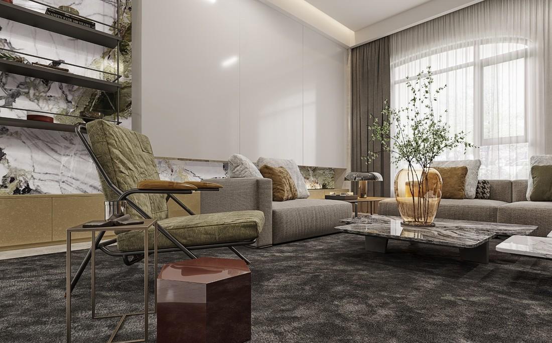 
490㎡现代轻奢，空气中零星点点的抹茶香 -1