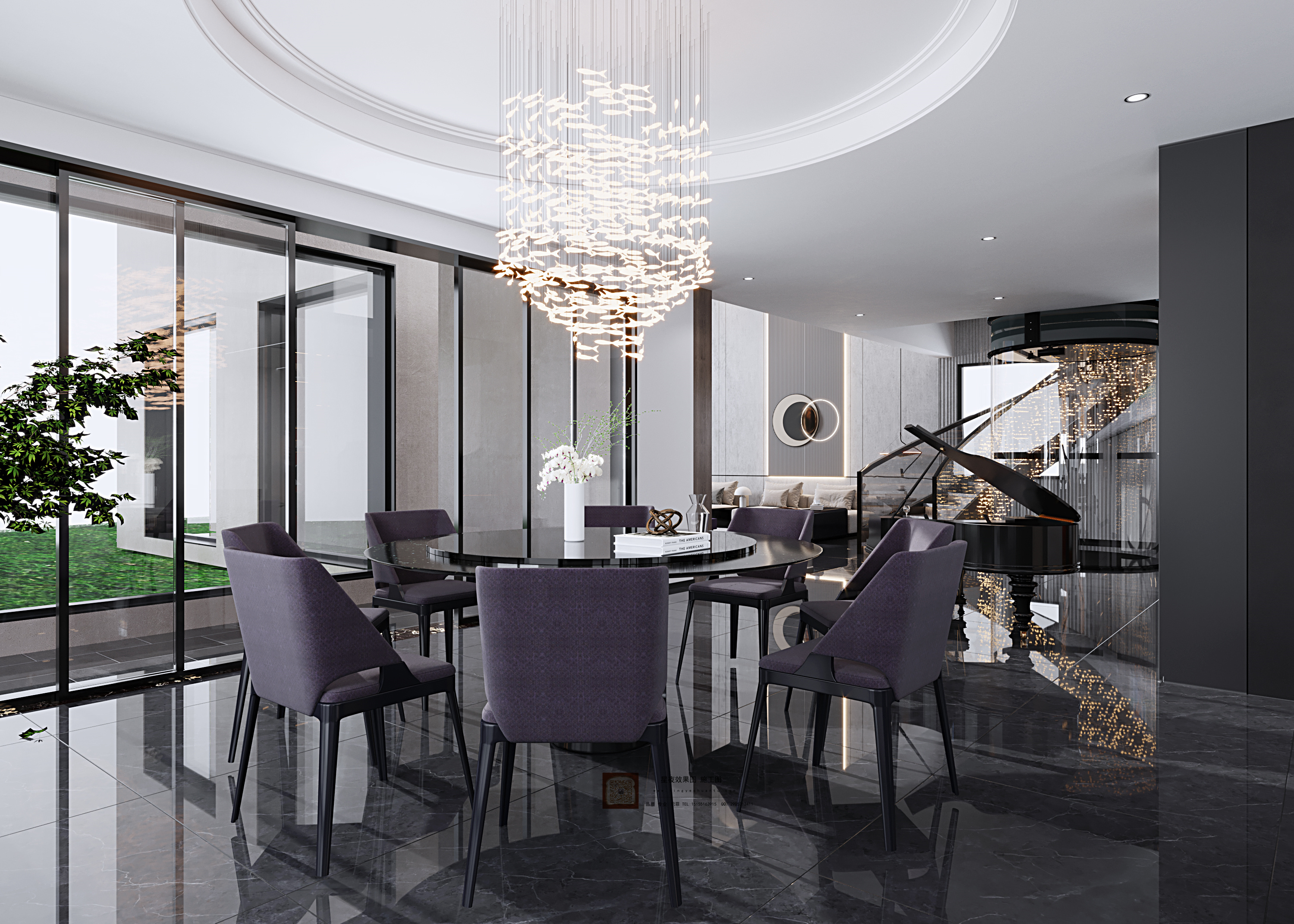 高级黑诠释自由精神·大平层豪宅设计-17