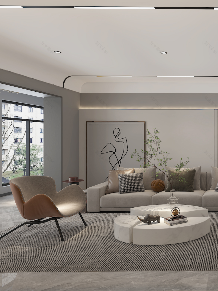 150㎡现代风,丝绒地毯×大理石地砖,擦出高级火花-31