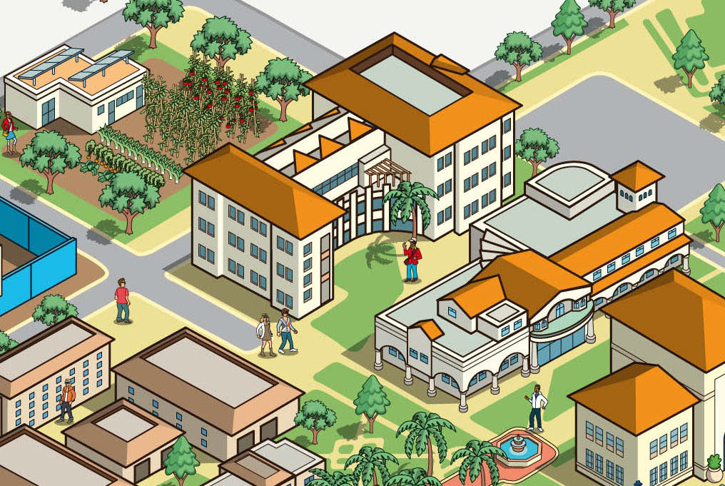 圣克拉拉大学校园地图插画-8