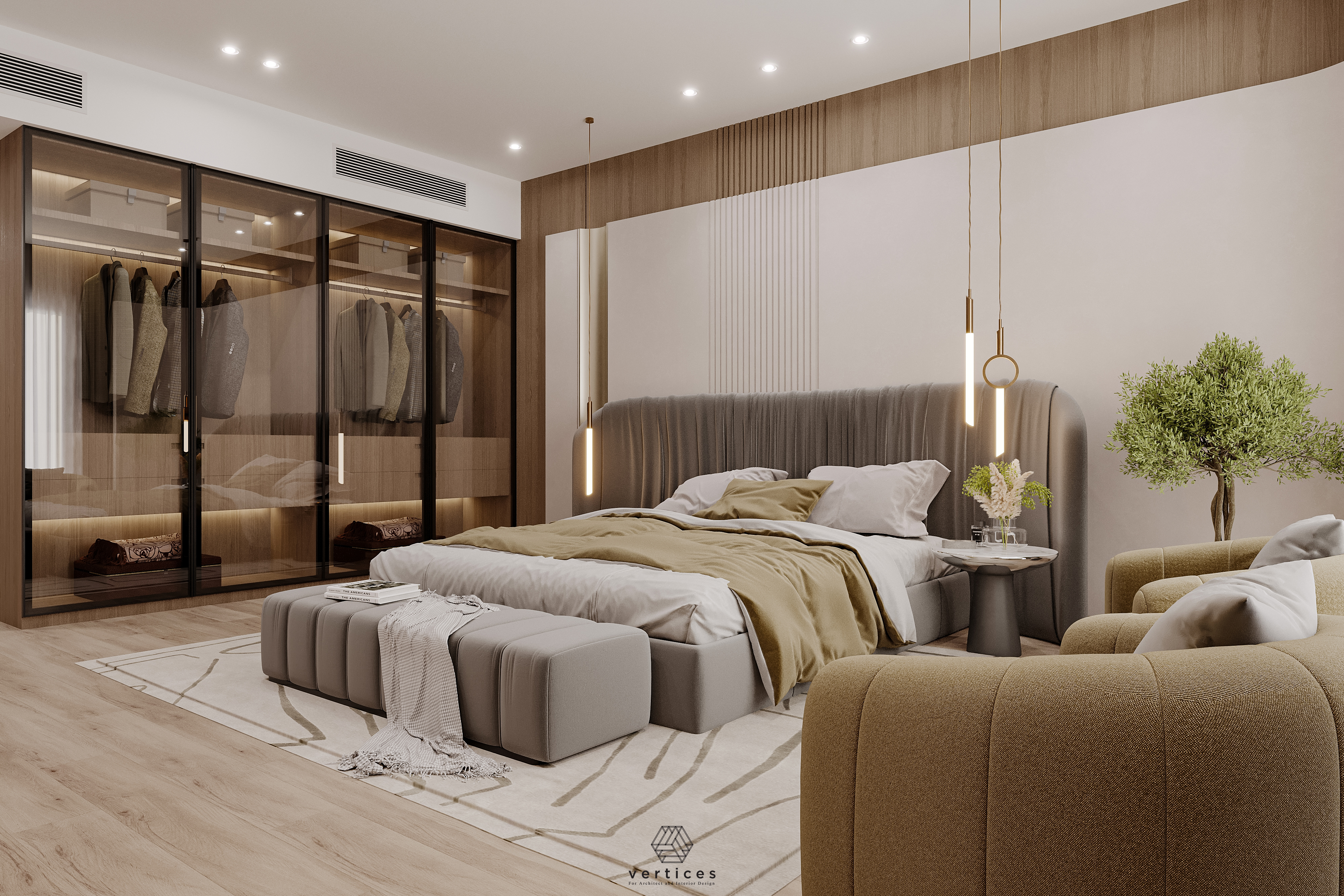 Madinaty别墅主卧及主卫设计丨Ahmed Shafik-7