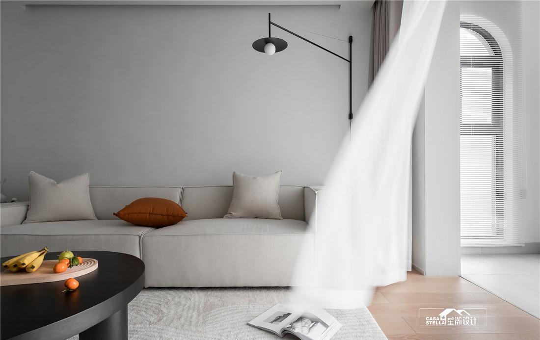 平层暖色调空间设计丨星瀚设计-3