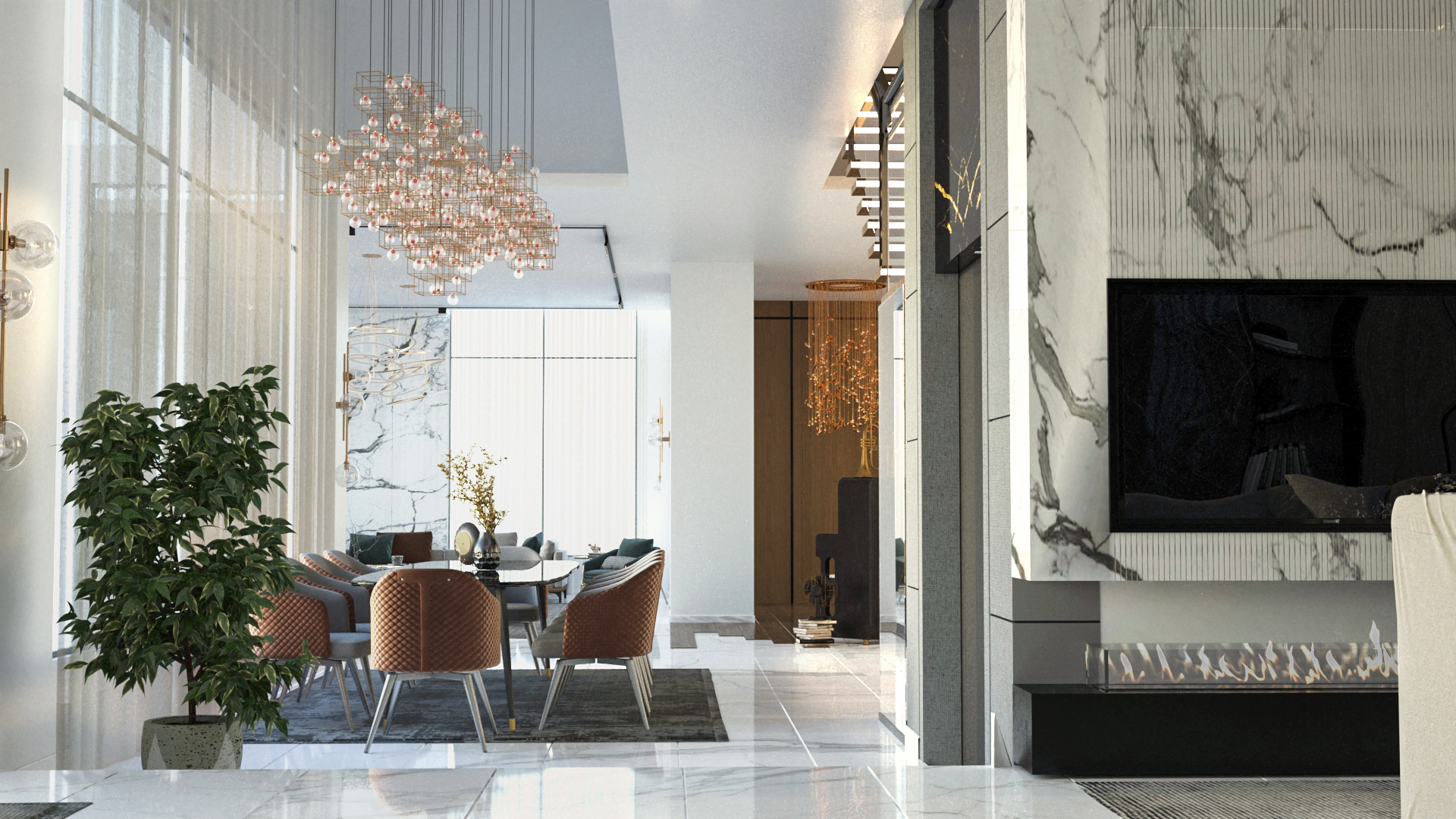 Modern Master Bedroom & Livingroom-7