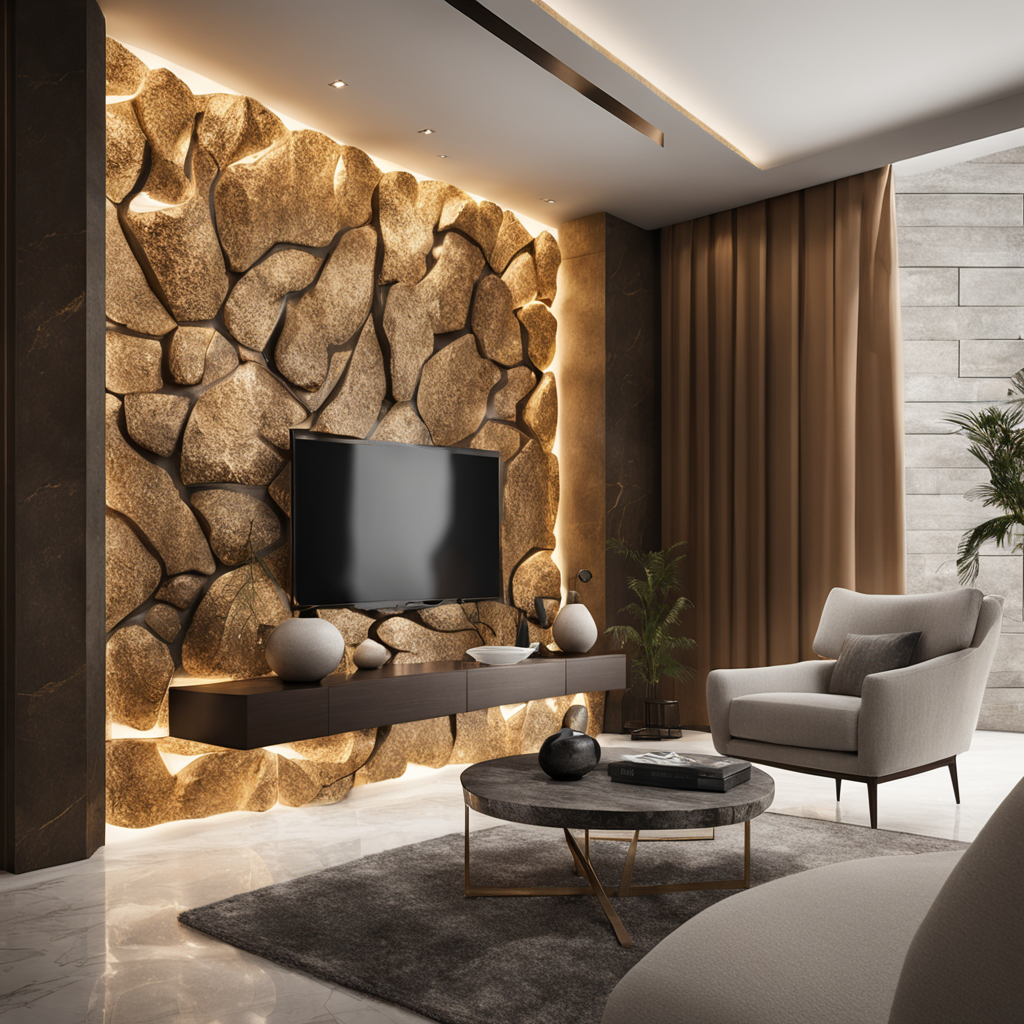 Living interior design - Golden stone-6